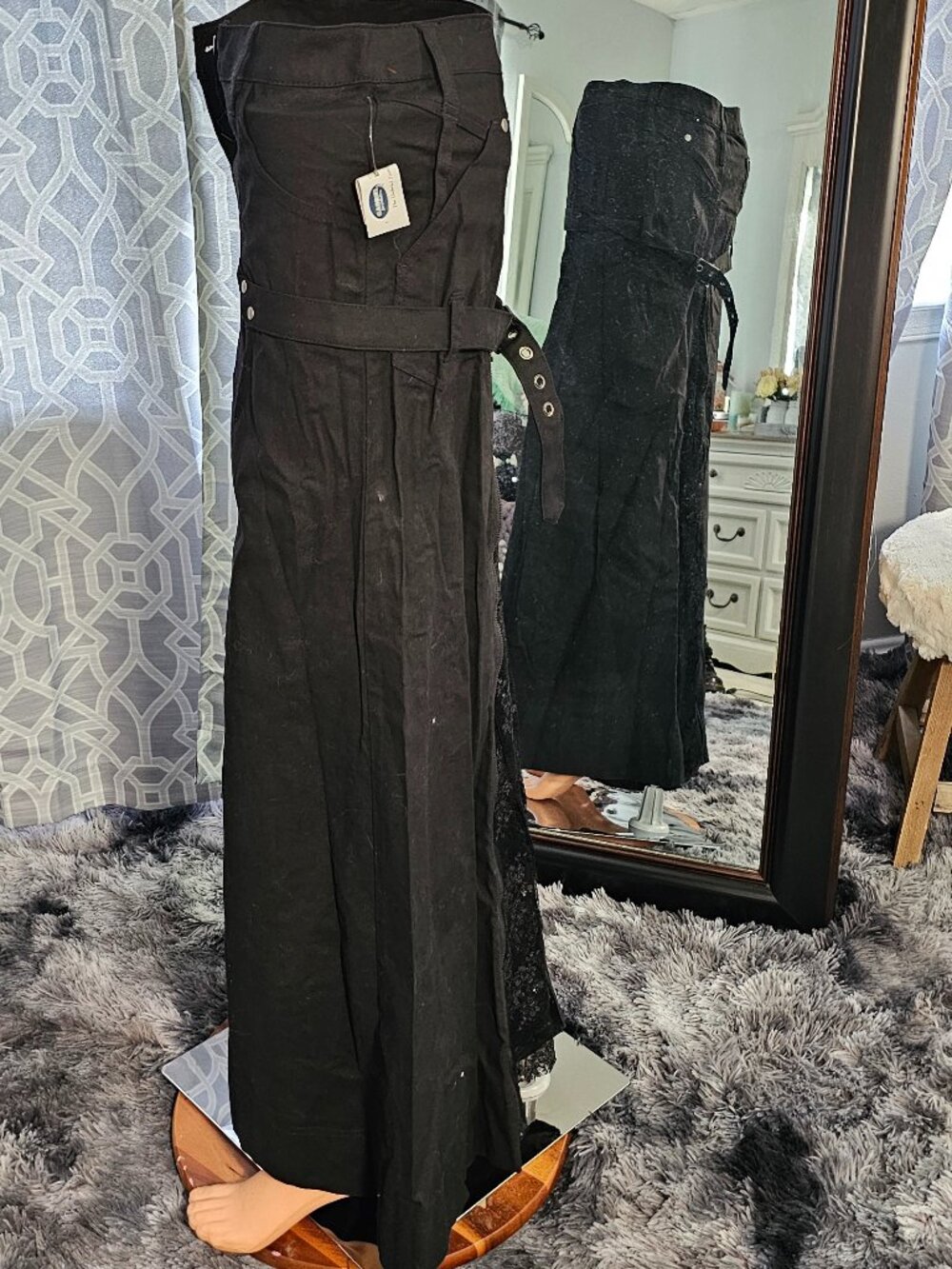 Lip Service Black Bondage Maxi Skirt w/ Lace Panel & D‑Rings – Size S – NWT - Picture 3 of 7
